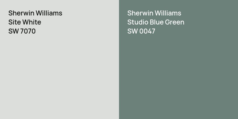 Sherwin Williams Site White vs. Sherwin Williams Studio Blue Green