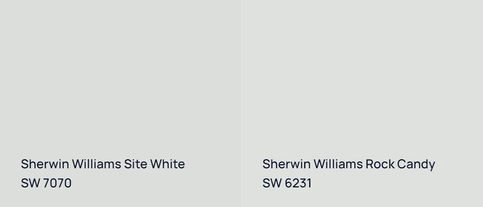 Sherwin Williams Site White SW 7070 vs Sherwin Williams Rock Candy SW 6231