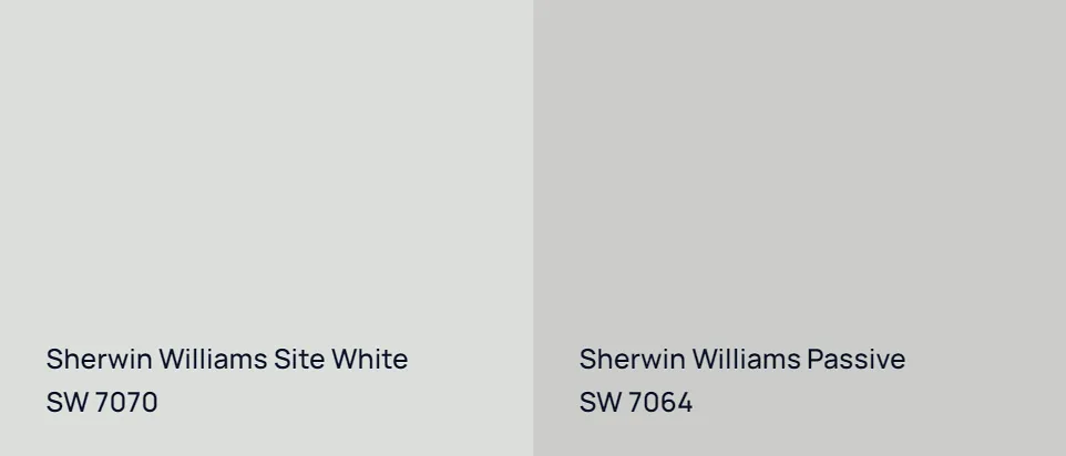 Sherwin Williams Site White SW 7070 vs Sherwin Williams Passive SW 7064