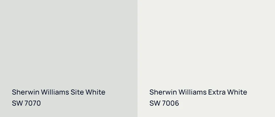 Sherwin Williams Site White SW 7070 vs Sherwin Williams Extra White SW 7006