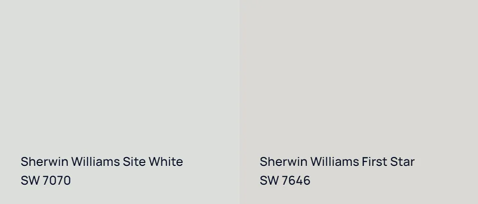 Sherwin Williams Site White SW 7070 vs Sherwin Williams First Star SW 7646
