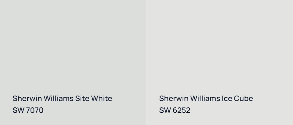 Sherwin Williams Site White SW 7070 vs Sherwin Williams Ice Cube SW 6252