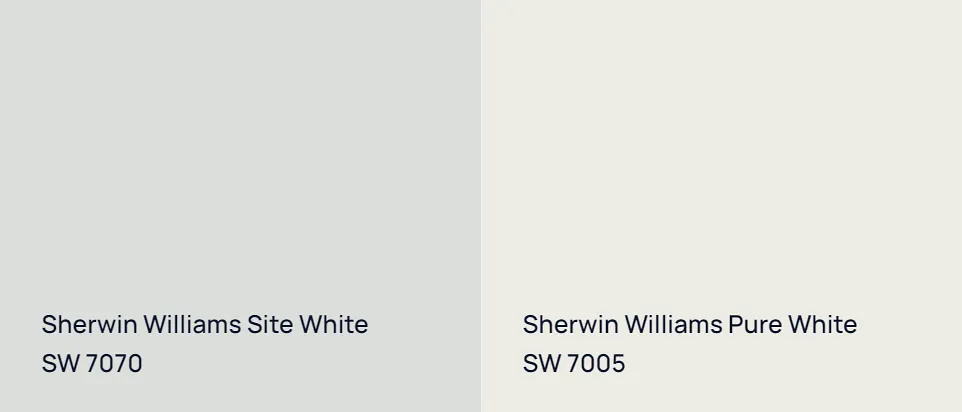 Sherwin Williams Site White SW 7070 vs Sherwin Williams Pure White SW 7005