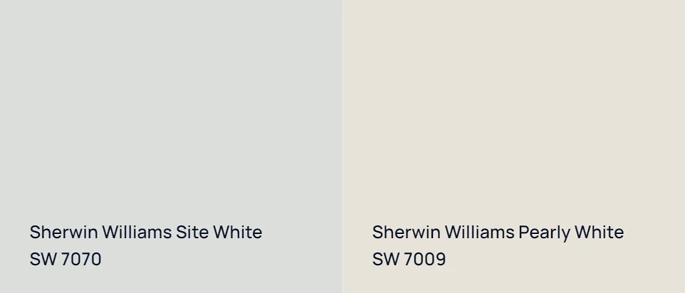 Sherwin Williams Site White SW 7070 vs Sherwin Williams Pearly White SW 7009