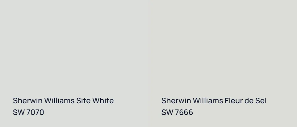 Sherwin Williams Site White SW 7070 vs Sherwin Williams Fleur de Sel SW 7666