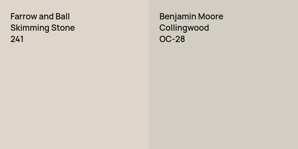 Farrow and Ball Skimming Stone vs. Benjamin Moore Collingwood