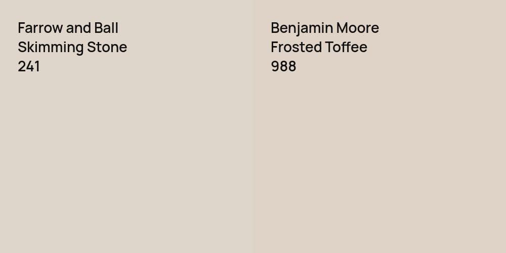 Farrow and Ball Skimming Stone vs. Benjamin Moore Frosted Toffee