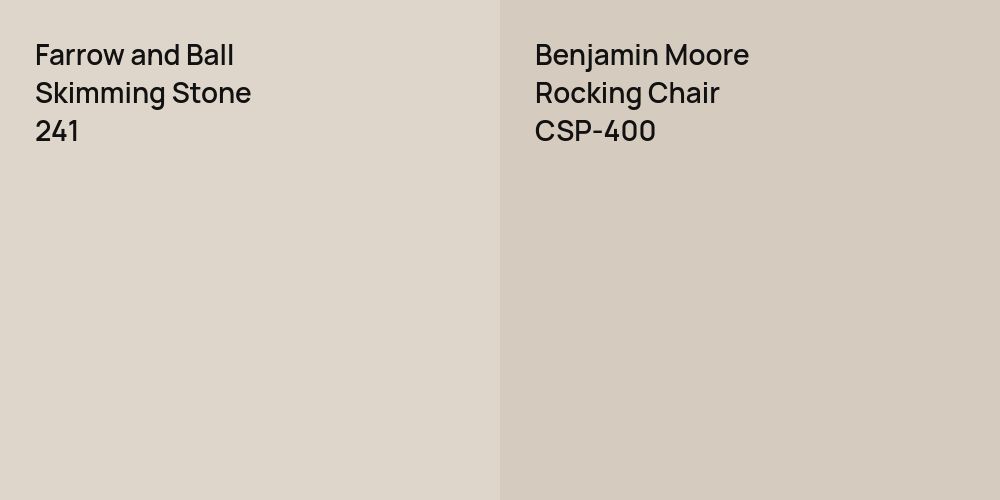 Farrow and Ball Skimming Stone vs. Benjamin Moore Rocking Chair