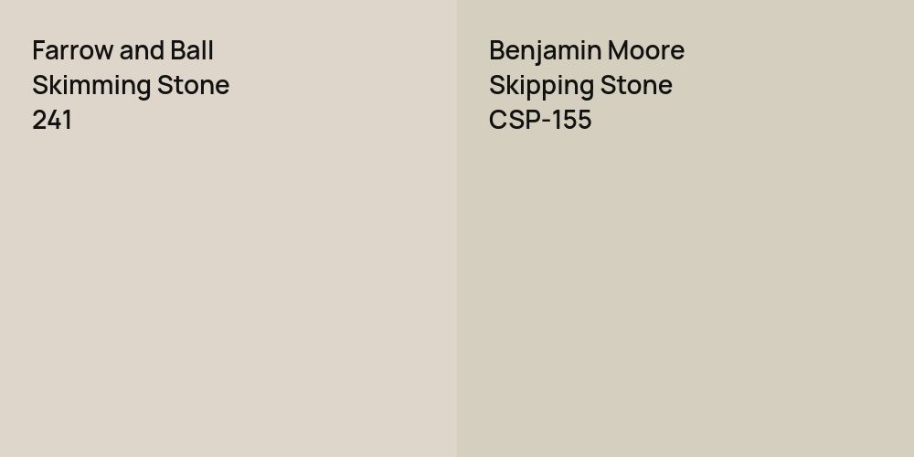 Farrow and Ball Skimming Stone vs. Benjamin Moore Skipping Stone