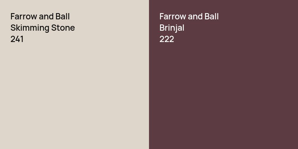 Farrow and Ball Skimming Stone vs. Farrow and Ball Brinjal