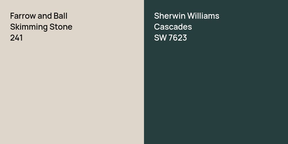 Farrow and Ball Skimming Stone vs. Sherwin Williams Cascades