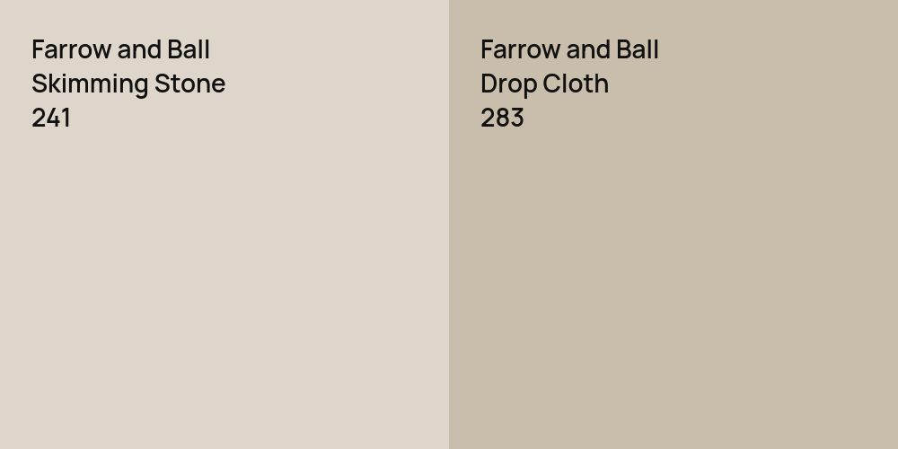 Farrow and Ball Skimming Stone vs. Farrow and Ball Drop Cloth