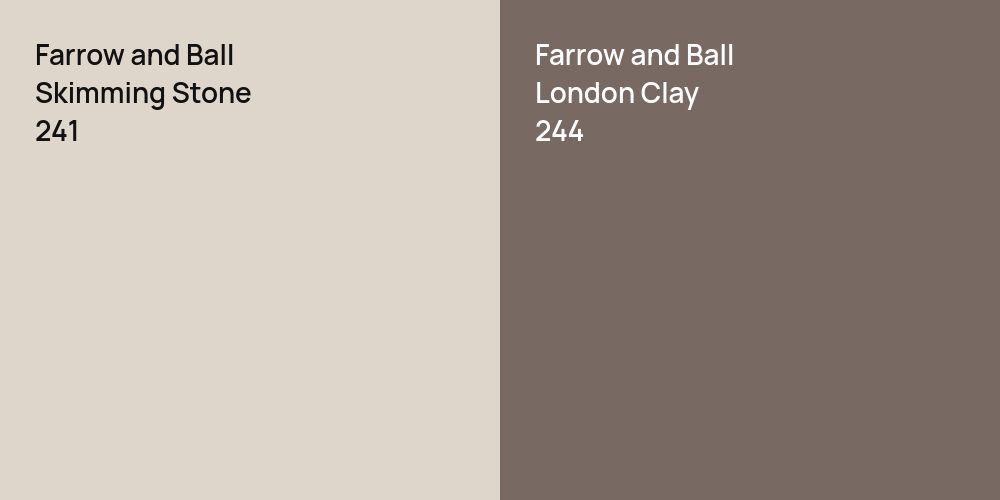 Farrow and Ball Skimming Stone vs. Farrow and Ball London Clay