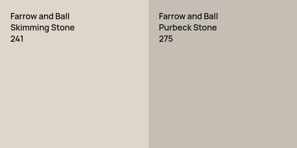 Farrow and Ball Skimming Stone vs. Farrow and Ball Purbeck Stone