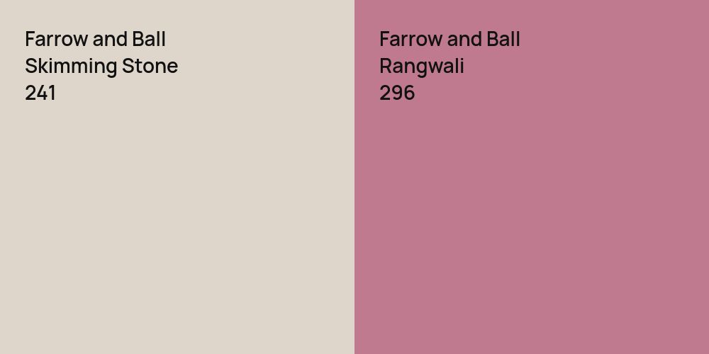 Farrow and Ball Skimming Stone vs. Farrow and Ball Rangwali