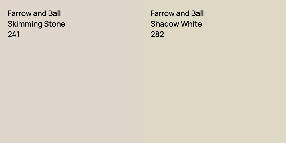 Farrow and Ball Skimming Stone vs. Farrow and Ball Shadow White