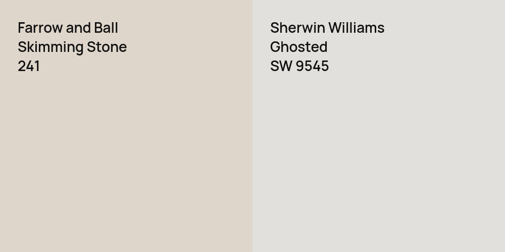 Farrow and Ball Skimming Stone vs. Sherwin Williams Ghosted