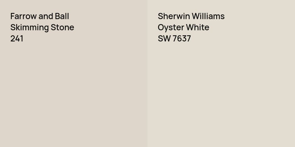 Farrow and Ball Skimming Stone vs. Sherwin Williams Oyster White