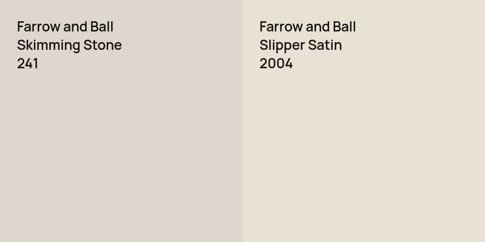 Farrow and Ball Skimming Stone vs. Farrow and Ball Slipper Satin