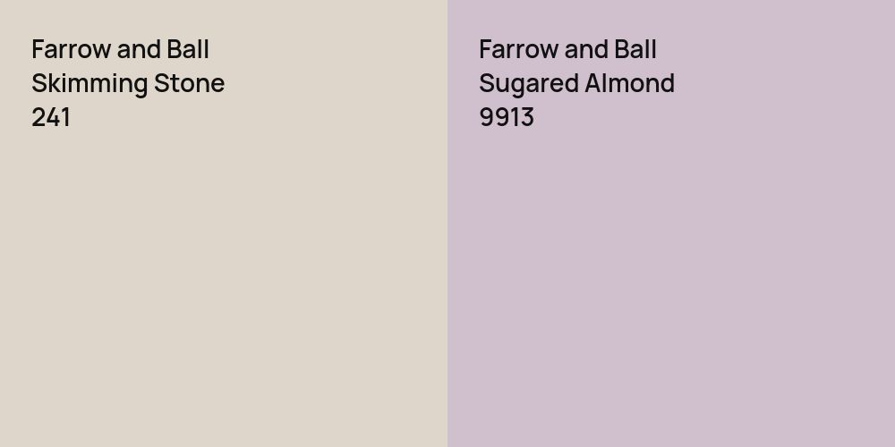 Farrow and Ball Skimming Stone vs. Farrow and Ball Sugared Almond