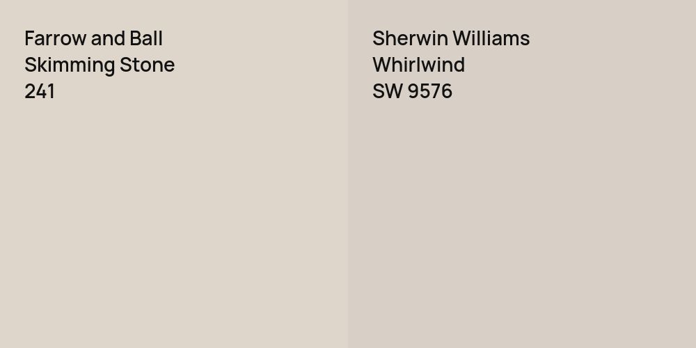 Farrow and Ball Skimming Stone vs. Sherwin Williams Whirlwind