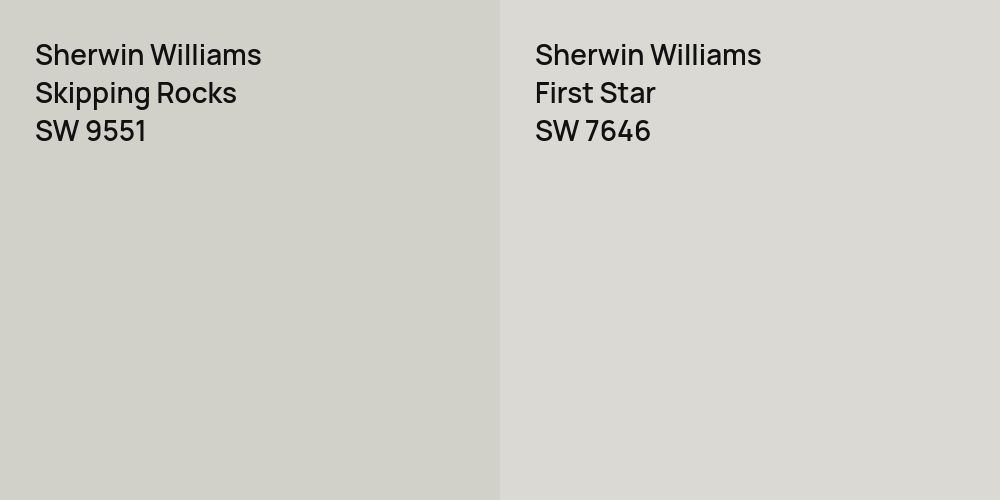 Sherwin Williams Skipping Rocks vs. Sherwin Williams First Star