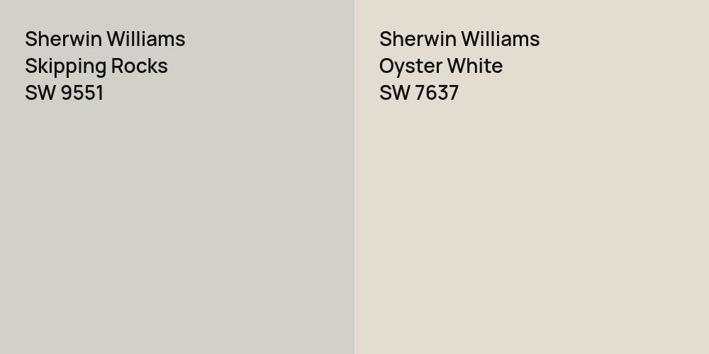 Sherwin Williams Skipping Rocks vs. Sherwin Williams Oyster White