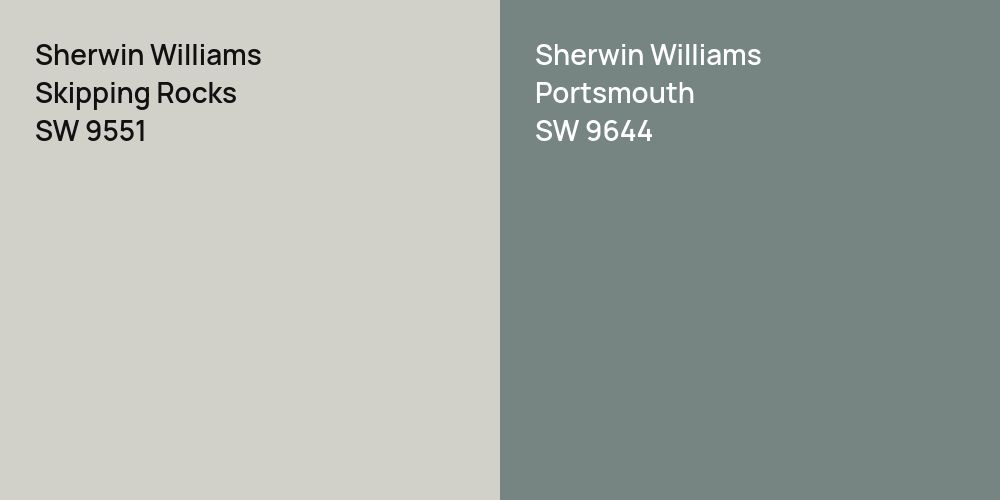 Sherwin Williams Skipping Rocks vs. Sherwin Williams Portsmouth