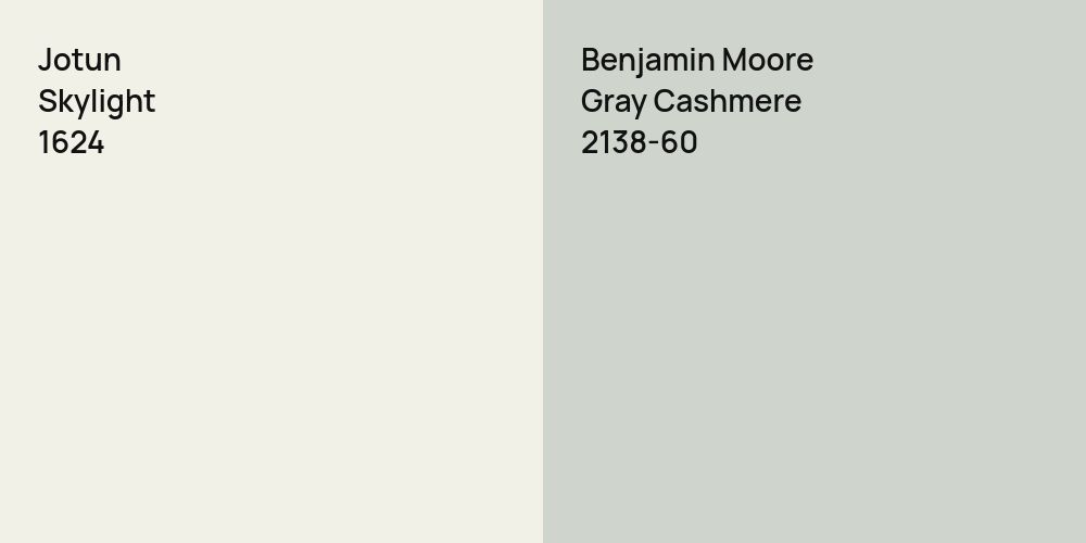 Jotun Skylight vs. Benjamin Moore Gray Cashmere