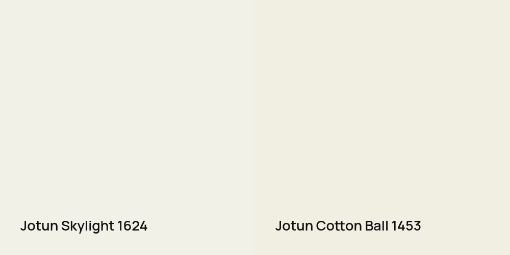 Jotun Skylight vs. Jotun Cotton Ball