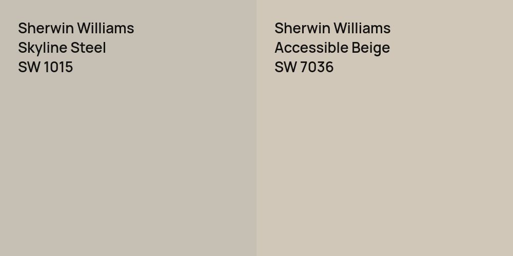 Sherwin Williams Skyline Steel vs. Sherwin Williams Accessible Beige