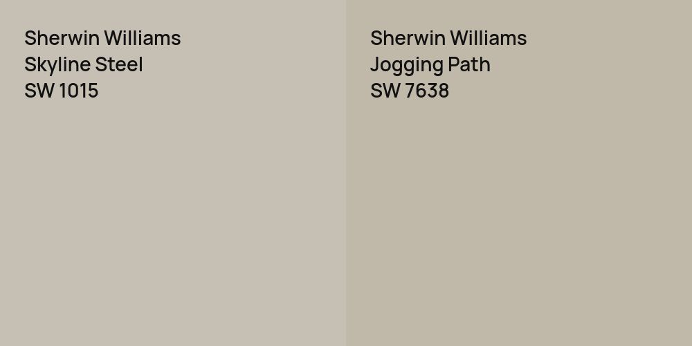 Sherwin Williams Skyline Steel vs. Sherwin Williams Jogging Path