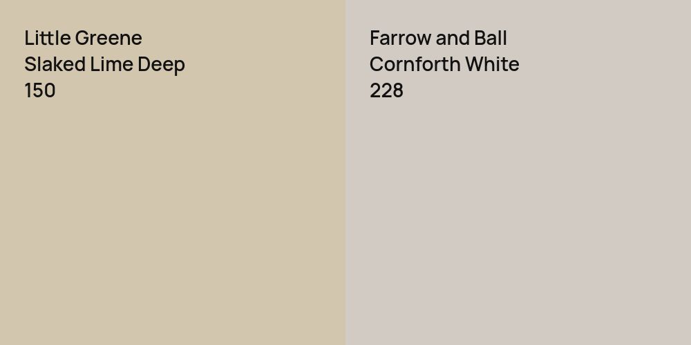 Little Greene Slaked Lime Deep vs. Farrow and Ball Cornforth White