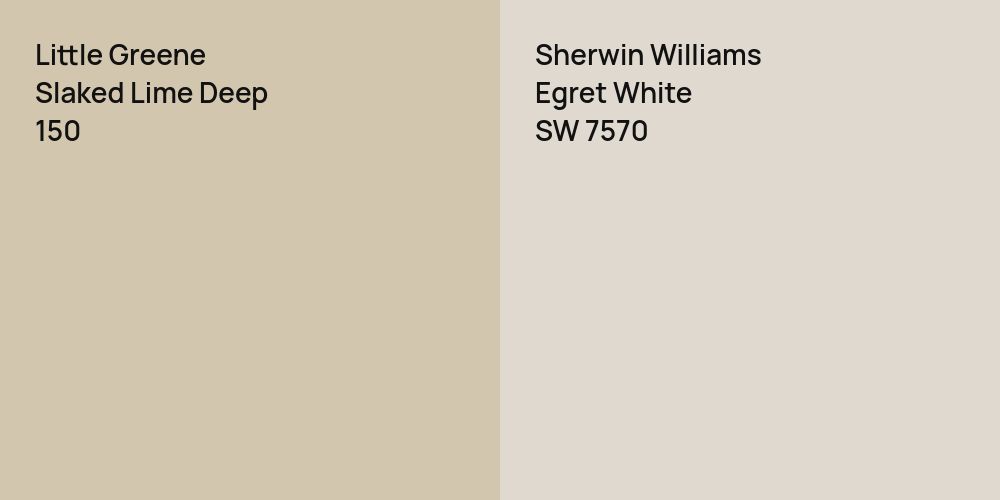 Little Greene Slaked Lime Deep vs. Sherwin Williams Egret White