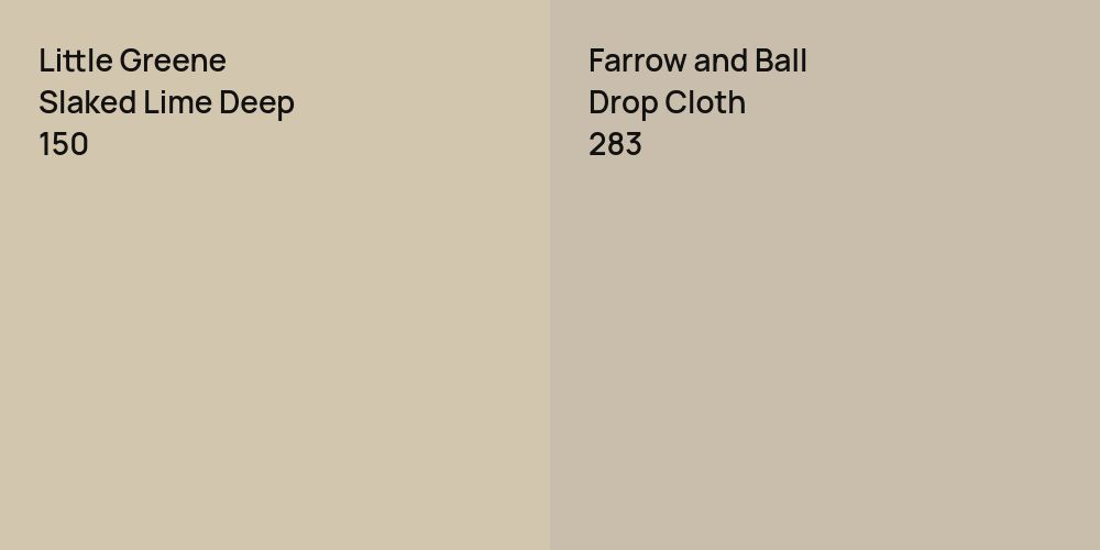 Little Greene Slaked Lime Deep vs. Farrow and Ball Drop Cloth