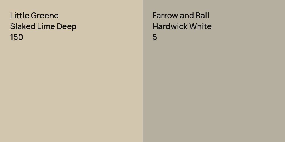 Little Greene Slaked Lime Deep vs. Farrow and Ball Hardwick White