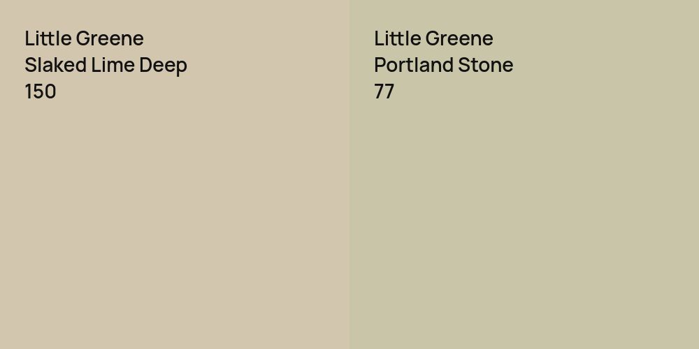 Little Greene Slaked Lime Deep vs. Little Greene Portland Stone