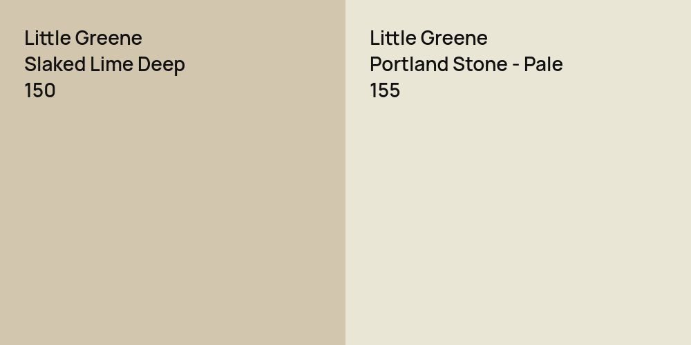 Little Greene Slaked Lime Deep vs. Little Greene Portland Stone - Pale