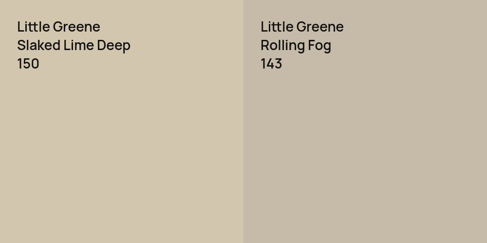 Little Greene Slaked Lime Deep vs. Little Greene Rolling Fog