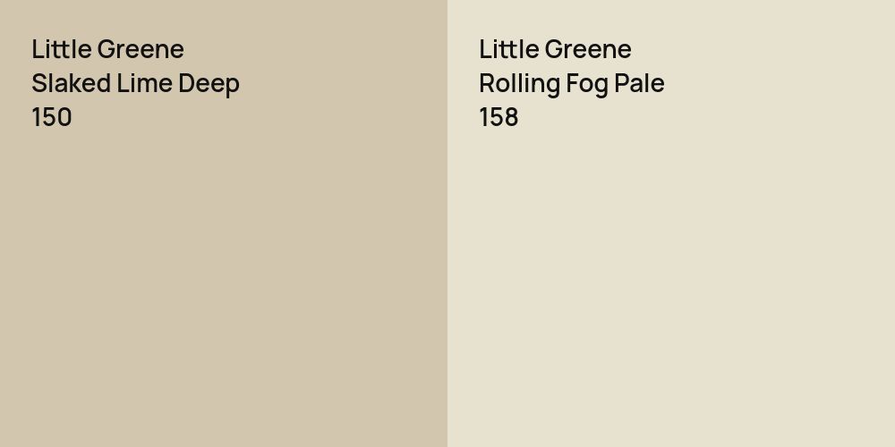 Little Greene Slaked Lime Deep vs. Little Greene Rolling Fog Pale