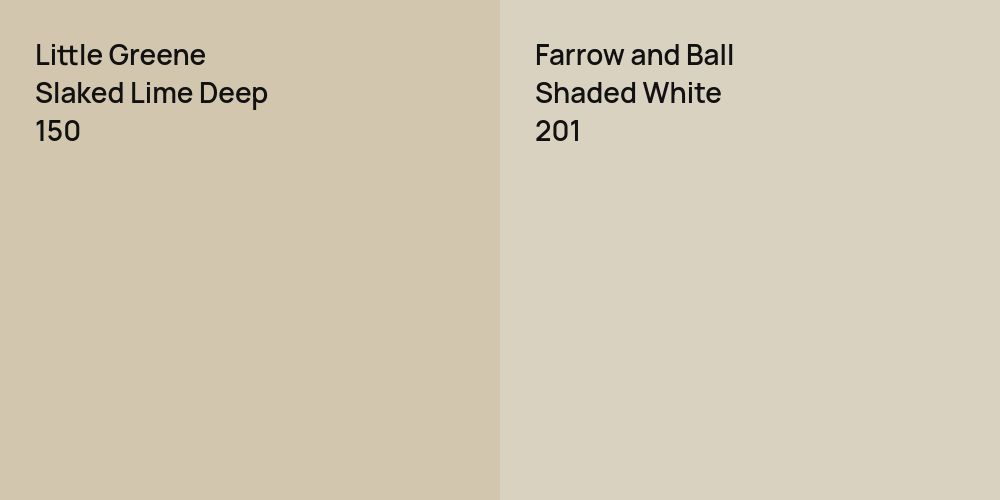 Little Greene Slaked Lime Deep vs. Farrow and Ball Shaded White