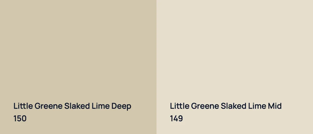 Little Greene Slaked Lime Deep 150 vs Little Greene Slaked Lime Mid 149