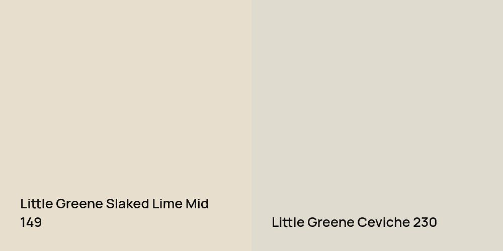 Little Greene Slaked Lime Mid vs. Little Greene Ceviche