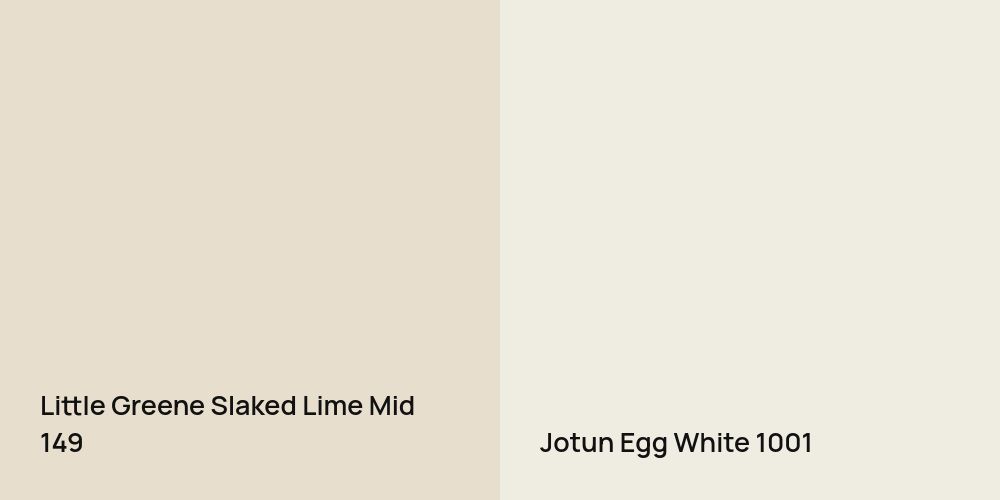 Little Greene Slaked Lime Mid vs. Jotun Egg White