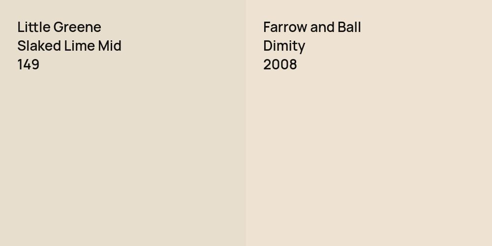 Little Greene Slaked Lime Mid vs. Farrow and Ball Dimity