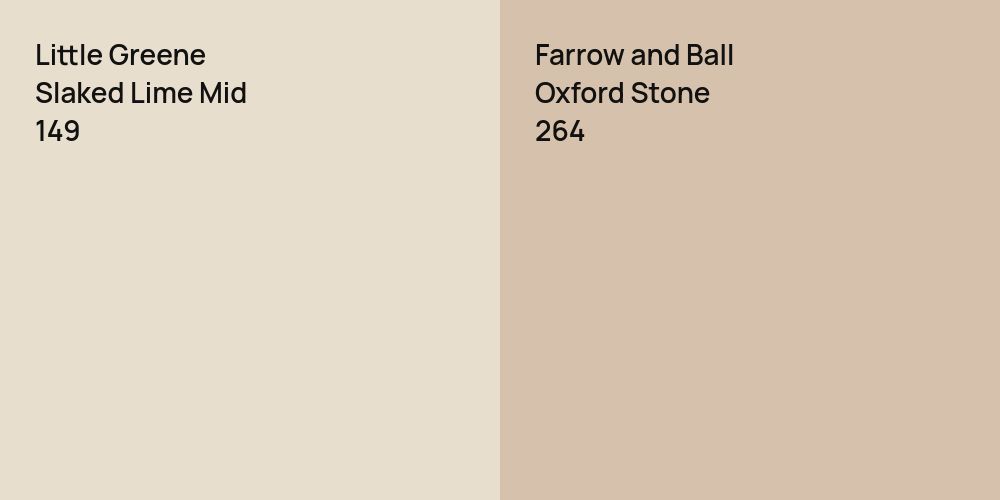 Little Greene Slaked Lime Mid vs. Farrow and Ball Oxford Stone