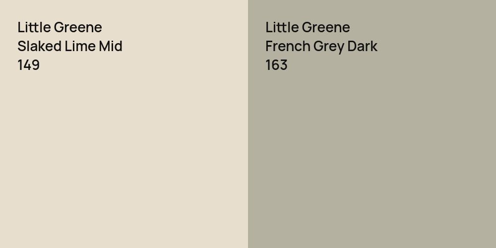 Little Greene Slaked Lime Mid vs. Little Greene French Grey Dark