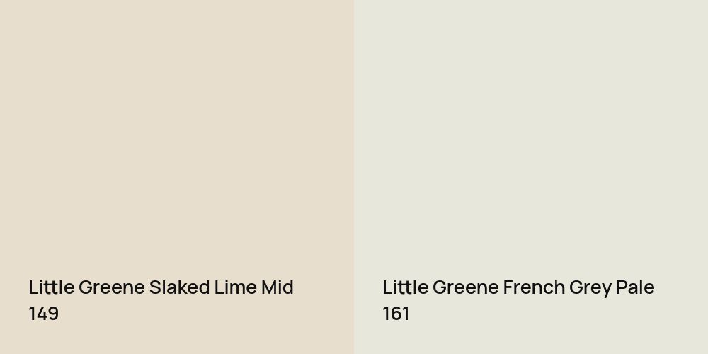 Little Greene Slaked Lime Mid vs. Little Greene French Grey Pale