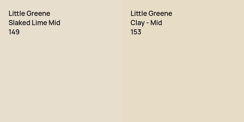 Little Greene Slaked Lime Mid vs. Little Greene Clay - Mid