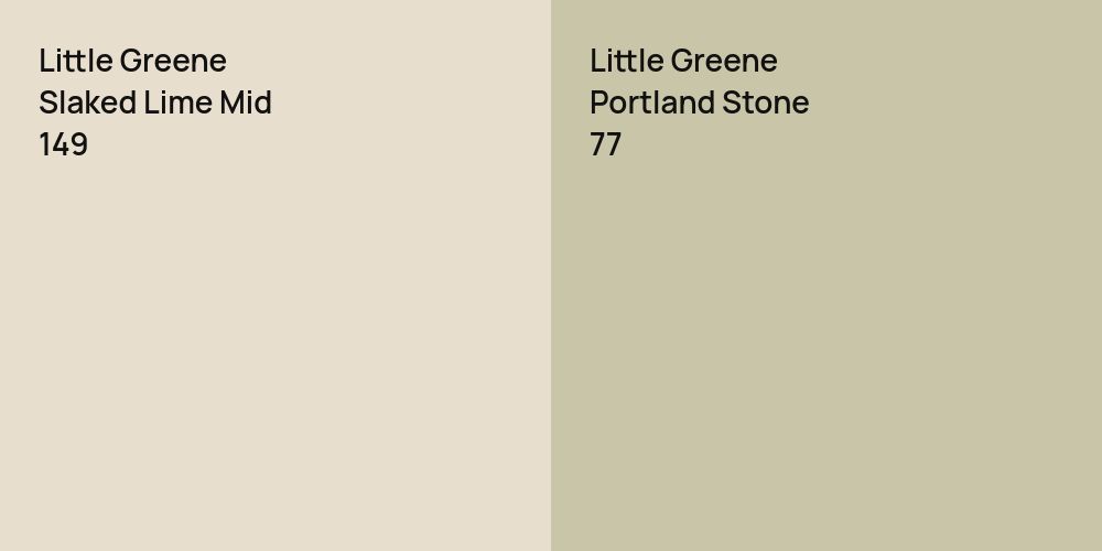 Little Greene Slaked Lime Mid vs. Little Greene Portland Stone